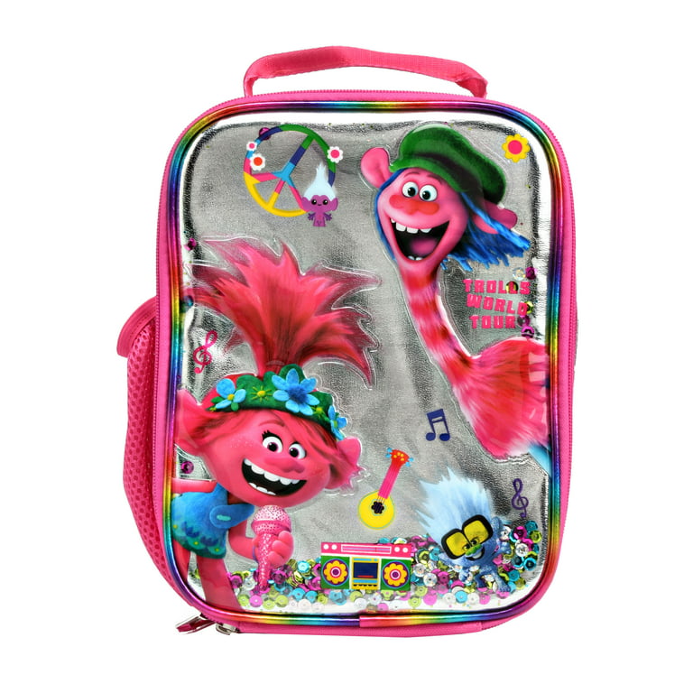 Pink Trolls Poppy World Tour Insulated Lunchbox Lunch Bag Peace Music Lunch  Box