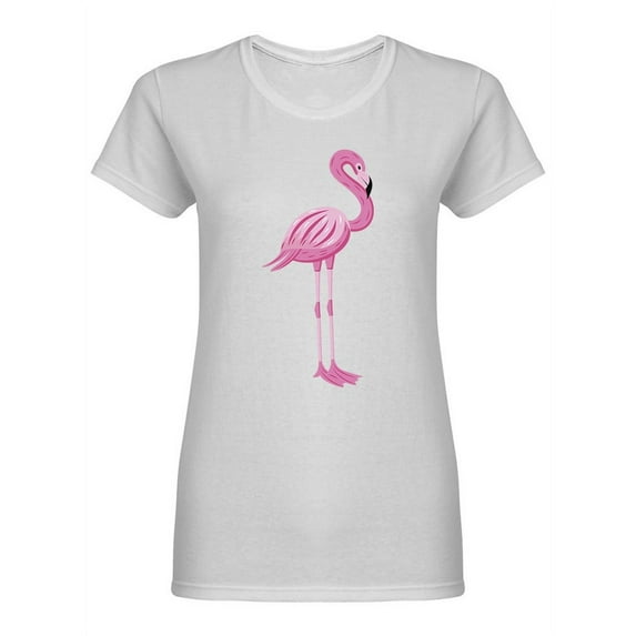 Pink Tropical Flamingo Design Shaped T-Shirt Women -Image by Shutterstock, Female Medium