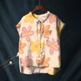 thumbnail image 1 of Pink Tshirts for Women Cute Tops for Women Collar Non Sleeve Linen Shirts Plus Size Floral Blouses Casual Summer Clothes Summer Tops, 1 of 4