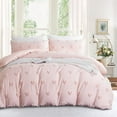 Queen Size Pink Heart Dot Comforter Duvet Cover Set, Tufted Boho Ultra ...