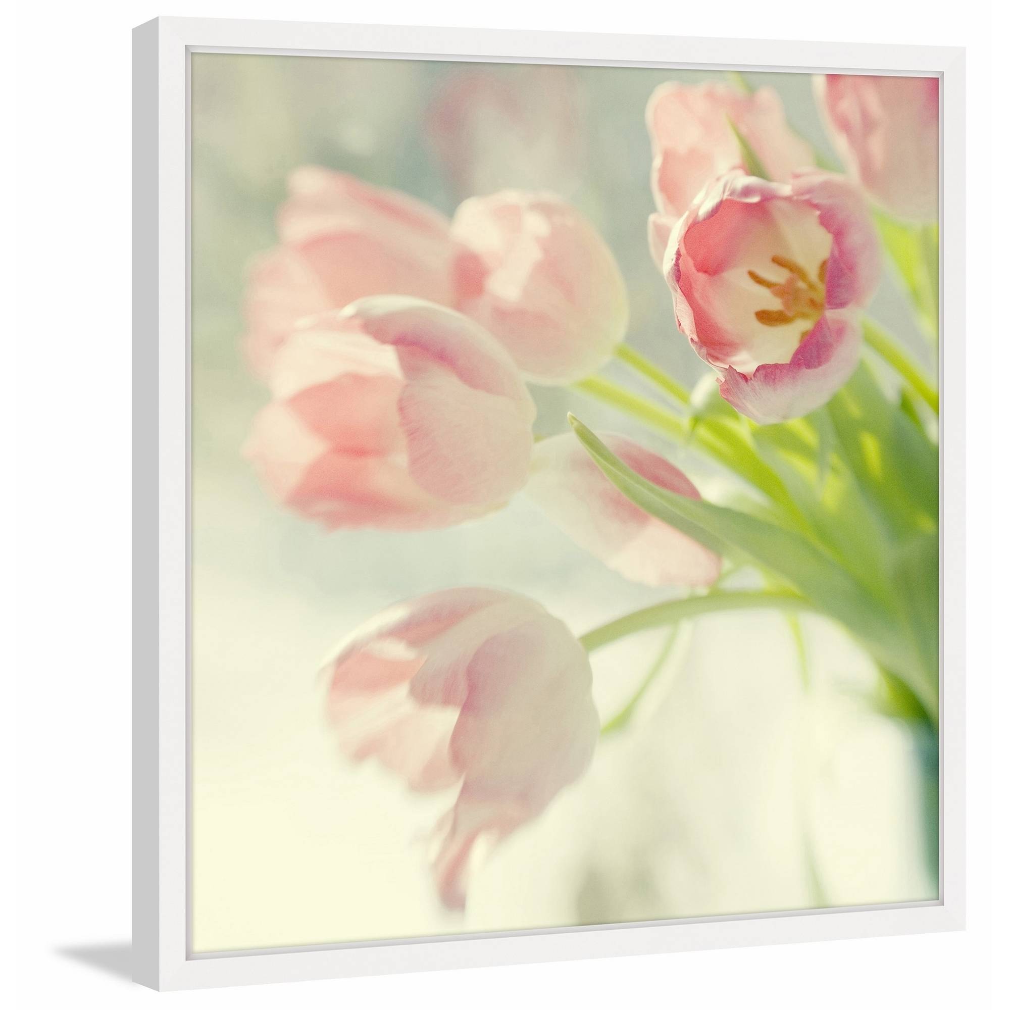 Pink Tulip Bouquet Framed Painting Print