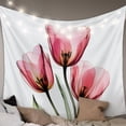 thumbnail image 1 of Pink Tulip Tapestry for Bedroom Wall Hanging Tapestry, Modern Blossom Pastel White Floral Petal Ceiling Backdrop Tapestries Poster Blanket Wall Decor for Teens Room Living Room Dorm 59" x 79", 1 of 8