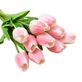 thumbnail image 1 of Pink Tulips Artificial Flowers, Tulips Artificial Flowers Real Touch, 14 in Stems, Bouquet of Flowers, Dining Table Decor, Spring Events, Dual Tone Pink, 1 Pc, 1 of 7