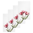 thumbnail image 1 of Pink Tulips Kitchen Dish Towels for Drying Dishes Set of 4, Green Leaf Country Flower White Botanical Waffle Weave Microfiber Hand Tea Bathroom Towels Quick Dry & Absorbent Towel 15.7x23.6, 1 of 7