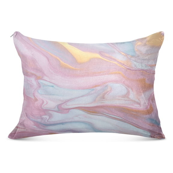 Pink Turquoise Lavender Marble Plush Pillow Cases Standard Size Ultra Soft Warm Pillowcases with Zipper 20"x26"