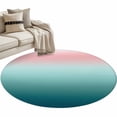 thumbnail image 1 of Pink Turquoise Ombre Large Area Rugs for Bedroom Living Room, Soft Non Slip Carpet Bedside Rug, Teal Modern Geometric Striped Abstract Art Round Floor Cover Kitchen Accent Rug 3' for Office, 1 of 9