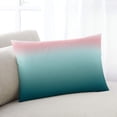 thumbnail image 1 of Pink Turquoise Ombre Throw Pillow Cover,Pillowcase Protectors with Zipper,Breathable Decorative Lumbar Pillow Case Cover,Teal Modern Geometric Striped Abstract Art Pillow Shams for Couch 16x24Inch, 1 of 8