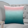 thumbnail image 1 of Pink Turquoise Ombre Throw Pillow Covers, Soft Pillowcases with Invisible Zipper, Teal Modern Geometric Striped Abstract Art Square Pillow Cushion Covers for Living Room Couch Sofa Bed 26x26 Inches, 1 of 8