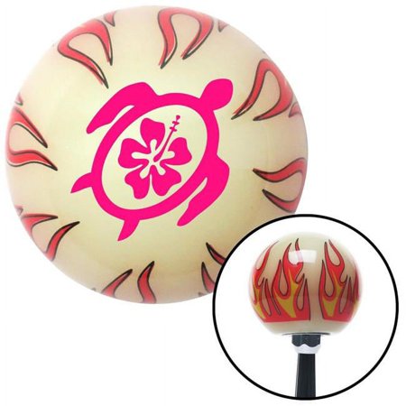 Pink Turtle with Flower Ivory Flame Shift Knob with M16 x 1.5 Insert Shifter Auto Brody