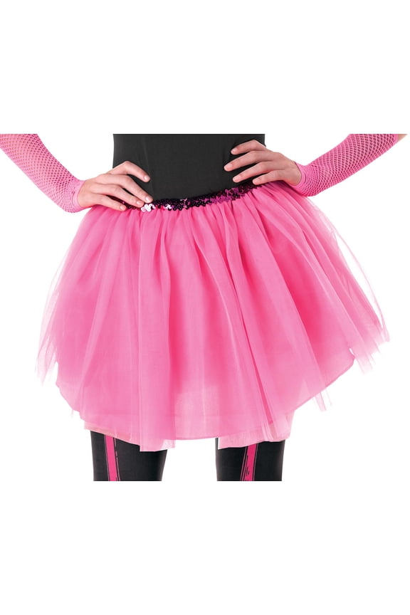 Womens Pink Sequin Tutu Skirt Halloween Costume OSFM