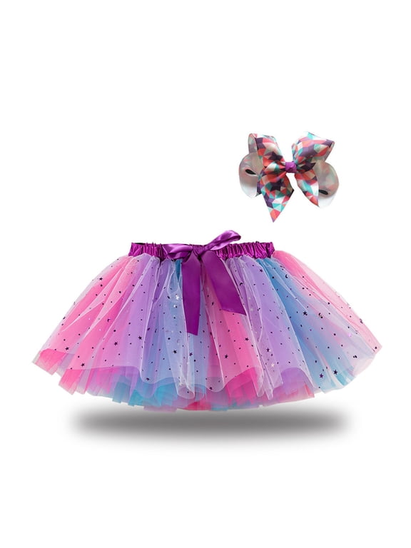 Pink Tutu for Girls Purple Light up Ballet Tutu Skirt for Toddler Girl 2-11 Year Princess Tutu Skirt for Christmas Birthday Cute Party Dance Costume Splice Net Yarn Sequins Skirt Bow Hairpin Suit