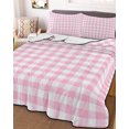 thumbnail image 1 of Pink Twin XL Size Down Alternative Comforter, Lightweight Comforter Quilt Bedding Set with Pillow Shams Country French Rustic Buffalo Plaid Modern Art All Seasons Bed Comforter Duvet Insert 68"x98", 1 of 7