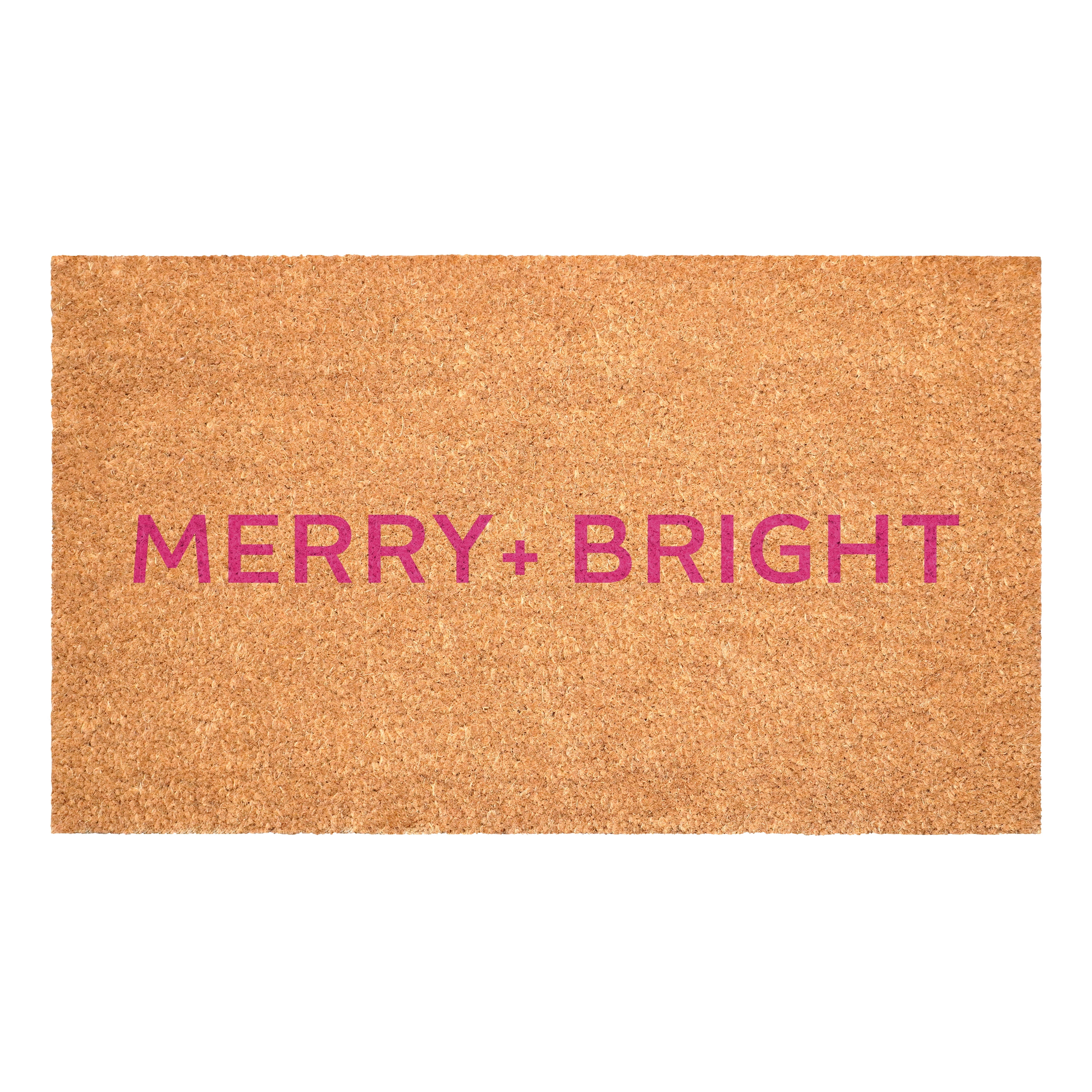 Pink Ultra Modern Merry & Bright Doormat 24" x 36"