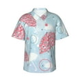 thumbnail image 1 of Pink Umbrella Hawaiian Shirts For Men, Summer Short-Sleeve Relaxed-Fit Button-Down Shirts X-Large, 1 of 9