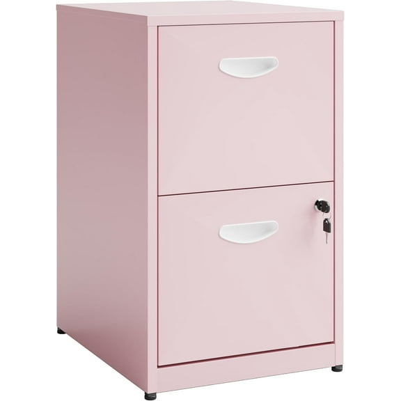 Pink Under Desk File Cabinet, 2 Drawer Locking Cabinet for Home Office, Letter Size - Assembly Required