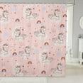 thumbnail image 1 of Pink Unicorn Bath Curtain Cartoon Rainbow Unicorn Shower Curtain for Boys Girls Cute Unicorn Bathroom Shower Curtain Set Kawaii Rainbow Kids Bathroom Accessories 72"x72", 1 of 6