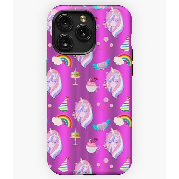 Pink Unicorn Birthday Party Magical Celebration A12159 Phone Case for iPhone 11 to 17 Pro Max