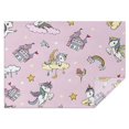 thumbnail image 1 of Pink Unicorn Castle Pattern Rectangle Tablecloth 60"x84",Waterproof Polyester Rectangle Table Cloth, Wipeable Spillproof Polyester Tablecloth for Dining, Camping, Indoor and Outdoor, 1 of 5