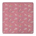 thumbnail image 1 of Pink Unicorn Floral Pattern Square Fitted Tablecloth with Elastic Edge,Square Table Cover,Washable Elastic Table Cover for Home Kitchen Party Decor 36"x36", 1 of 6