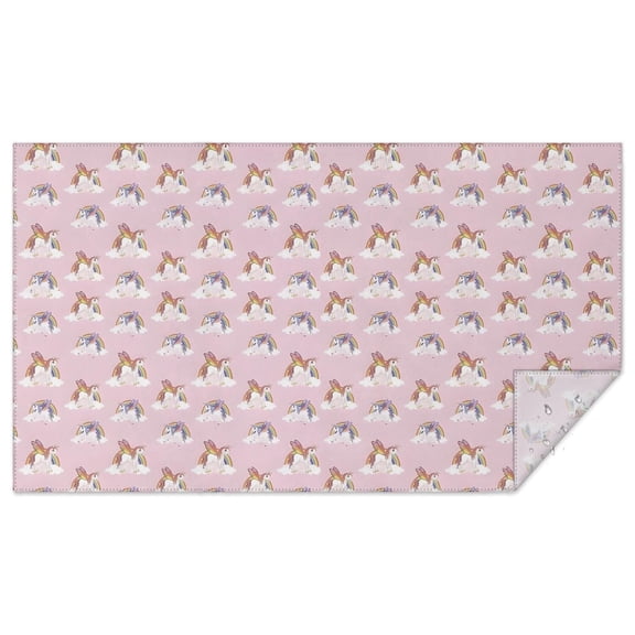 Pink Unicorn Group Pattern Rectangle Tablecloth 60"x102",Waterproof Polyester Rectangle Table Cloth, Wipeable Spillproof Polyester Tablecloth for Dining, Camping, Indoor and Outdoor