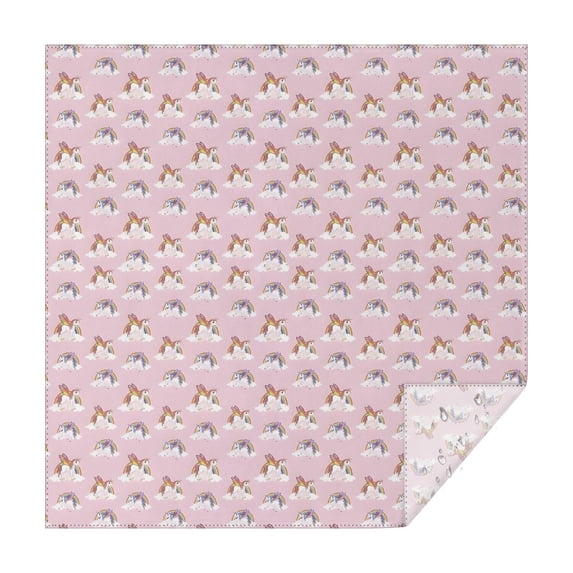 Pink Unicorn Group Pattern Square Tablecloth,Waterproof Square Table Cover,Wipeable Spillproof Washable Table Cover for Home Kitchen Party Decor 42"X42"(107x107cm)