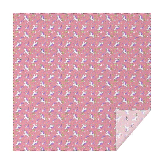 Pink Unicorn Heart Crescent Pattern Square Tablecloth,Waterproof Square Table Cover,Wipeable Spillproof Washable Table Cover for Home Kitchen Party Decor 52"x52"(132x132cm)