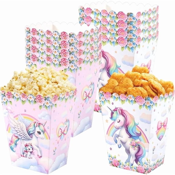 Pink Unicorn Popcorn Goodie Boxes Unicorn Rainbow Party Favors Gift Bags