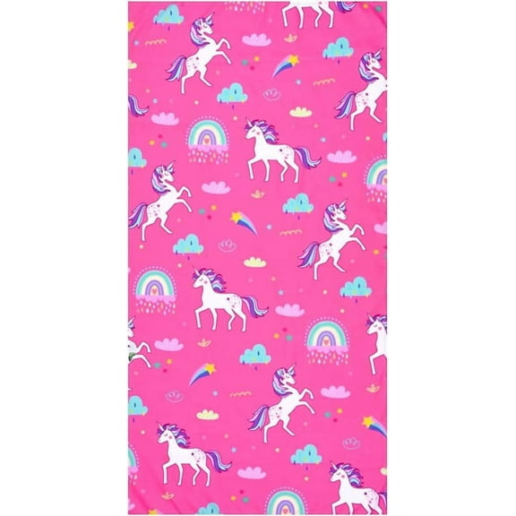 Pink Unicorn Rainbow Beach Towel, Perfect for Kids, Girls, Women, Soft Microfiber Bath, Pool, Swimming Towel, Thin, Quick Dry, Sand Free, Oversized, Cute Unicorn Beach Towel Gifts