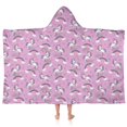 thumbnail image 1 of Pink Unicorn Rainbow Cloud Pattern Hooded Bath Towel，50"x30" for Ages 3 To 12 Kids, Quick Dry Lightweight Soft Microfiber Hood Beach Towel Cover Up for Kids, 1 of 7