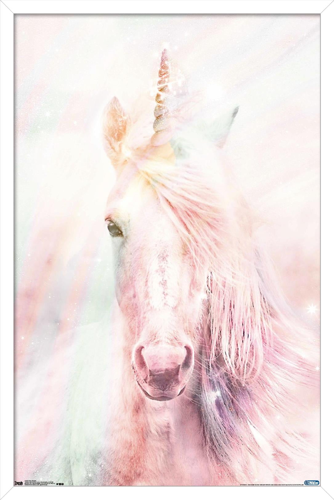 Pink Unicorn Wall Poster, 22.375" x 34", Framed