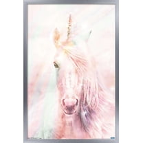 Pink Unicorn Wall Poster, 22.375" x 34", Framed