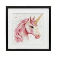 thumbnail image 1 of Stupell Industries Pink Unicorn with Paint Splatter Black Framed Print Under Glass, design by Creative Studio, 1 of 9