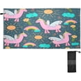 thumbnail image 1 of Pink Unicorns Beach Towel - Lightweight Compact Oversized Travel Towels - Super Absorbent Quick Dry Towel for Swimming Camping Holiday（485） Wash cloth, 1 of 7