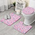 thumbnail image 1 of Pink Unicorns Flamingos Pattern Bathroom Rugs Sets 3 Piece,Toilet Cover Set,Absorbent Non Slip Bathroom Mats Sets with U-Shaped Contour Rug Toilet Rug Set, 1 of 5