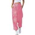 thumbnail image 1 of Pink Unisex Adults Holiday Themed Pajama Pants Womens Halloween Pajamas Pants Cute Magical Pajama Soft Long Bottoms Women Fall Pjs S, 1 of 6