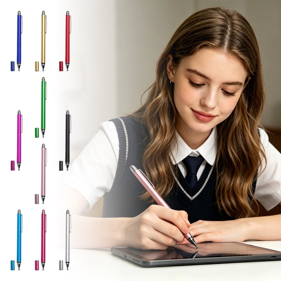 Pink Universal 2-In-1 Capacitive Stylus Pen, Stylus Pen for Touchscreen, Stylus Pen for Drawing, Stylus for Note Taking, 6 X 0.5 Inch Slim Design No Lag Touch Pen with Aluminum
