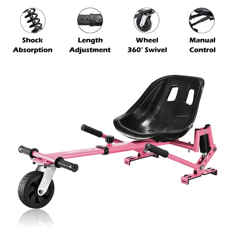 Pink Upgrade Hoverboard Go Kart Seat Attachment Hover Go Kart