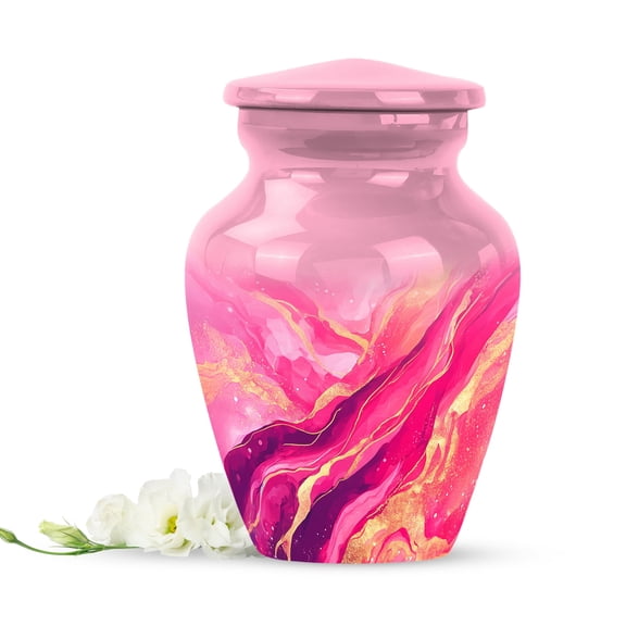 Pink Urn Keepsake For Human Ashes 3 Inch, Adult Cremation Urns For Human Ashes, Mini Keepsake Urns For Male And Female, Ash Urn For Humans Male