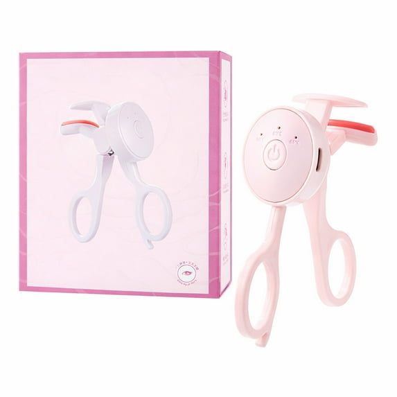 Pink Usb Rechargeable Heated Eyelash Curler Wide Angle For Large Area Curl