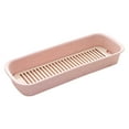 thumbnail image 1 of Pink Utensil Storage Box - Multifunctional Chopstick Organizer, Cutlery Holder, Spoon Basket with Drainage for Efficient Kitchen and Bath Organization, 1 of 7
