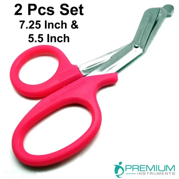 Pink Utility Scissors 5.5" & 7.25" Multi-Purpose Diy Ems Universal 2 Shears Set