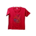 thumbnail image 1 of Pink V Neck Knit SS T Shirt L Adult Large Musical Instruments Bling Applique, 1 of 2