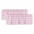 thumbnail image 1 of Pink Valances for Windows, Decorative Rod Pocket Window Valance Curtains, Country French Rustic Buffalo Plaid Modern Art Short Curtain Drapes for Kitchen/Bathroom/Living Room, 2 Panels, 42" W x 18" L, 1 of 8