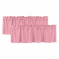 thumbnail image 1 of Pink Valances for Windows, Decorative Rod Pocket Window Valance Curtains, Pure Pink Short Curtain Drapes for Kitchen/Bathroom/Living Room, 2 Panels, 60" W x 18" L, 1 of 8