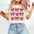 thumbnail image 1 of Pink Valentine Candy Heart T-Shirt, Glitter Valentine Coquette Tee, XOXO Brushstroke T-Shirt, Cute Preppy Valentine’s Day Shirt, 1 of 5