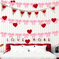 thumbnail image 1 of Pink Valentine Decorations Cute Felts Bow String Banners, Wall Hanging Ornament Valentine's Decorations for Wedding Party, Valentines Day Background Hanging(2pcs), 1 of 9