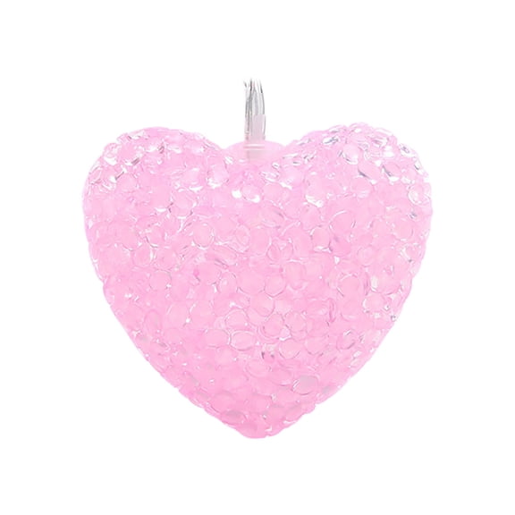 Pink Valentine'S Day Heart String Led Battery Operated Lights With 10 Warm White Leds And Plastic Copper Wire For Wedding Party Decoration 78X2X1In 0.4Lb