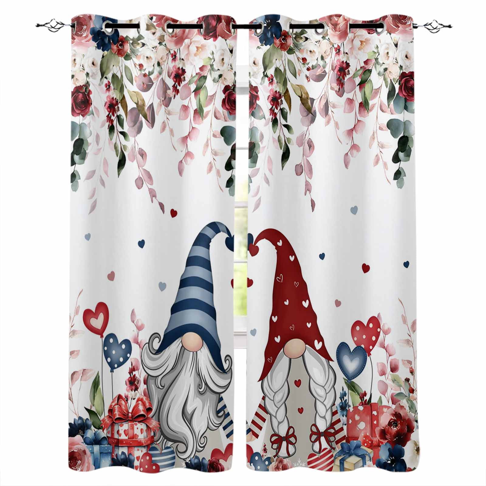 Pink Valentine's Day Blackout Curtains for Bedroom 45 Inch Length 2 ...