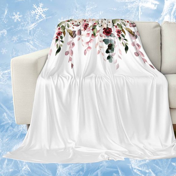 Pink Valentine's Day Cooling Blanket, Lightweight Breathable Summer Throw Blanket with Double Sided Cold Effect, Spring Floral Farmhouse Picnic Beach Blankets Bed Sheet for Hot Sleepers 30"x40"