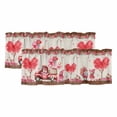 thumbnail image 1 of Pink Valentine's Day Curtain Valances for Windows, Kitchen Valance Window Treatments Panel 2 Pack, Love Heart Romantic Roses Gnomes Truck Rod Pocket Short Curtains for Bathroom Bedroom 60 x 18 Inch, 1 of 8